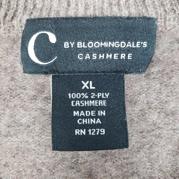 C by Bloomingdale’s Cashmere Sweater Crew Neck Taupe Neutral Women’s Size XL - Picture 4 of 5